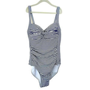 NIP TUCK  One Piece Swimsuit Nautical Stripe Adjustable Straps Size 4